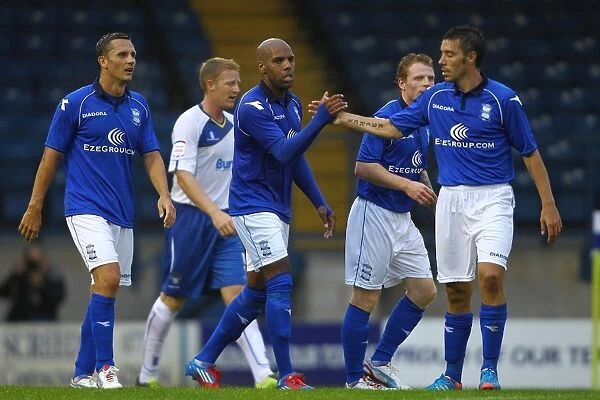 Birmingham City: Marlon Harewood and Team Mates Celebrate Goal in Pre-Season Friendly Against Bury
