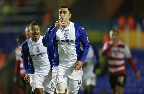 Birmingham City: Novak and Lingard Celebrate Goal Against Doncaster Rovers in Sky Bet Championship