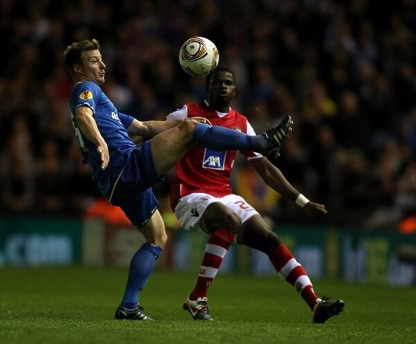 Birmingham City vs Braga: A Clash of Wade Elliott and Ederson Echiejile in UEFA Europa League at St. Andrews Stadium