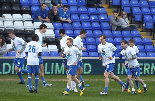 Birmingham City vs. Cardiff City: St. Andrew's - Footballers Engaged in Pre-Match Warm-Up (Npower Championship, 25-03-2012)