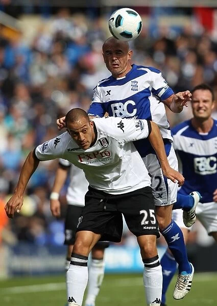 Birmingham City vs Fulham: Intense Aerial Battle Between Stephen Carr and Bobby Zamora (Premier League, 15-05-2011)