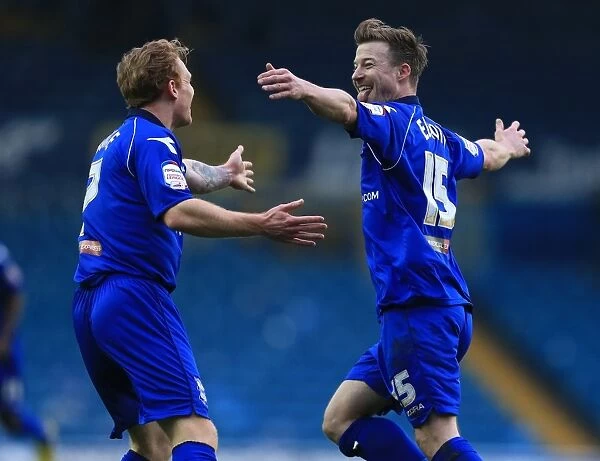 Birmingham City: Wade Elliott and Chris Burke Celebrate First Goal Against Leeds United in FA Cup Third Round