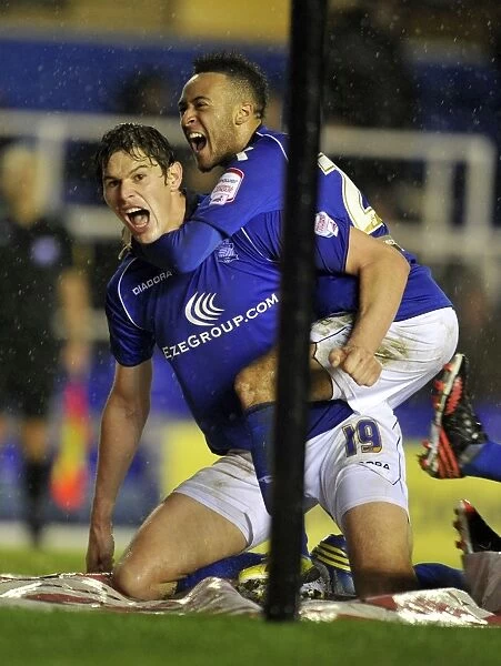 Birmingham City: Zigic and Redmond Celebrate Equalizing Goal Against Burnley (December 2012)