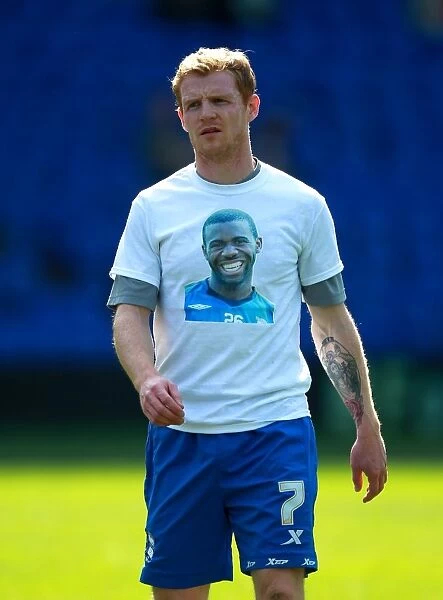 Birmingham City's Chris Burke Pays Tribute to Ill Fabrice Muamba with Shirt Message (Birmingham City vs. Cardiff City, March 25, 2012)