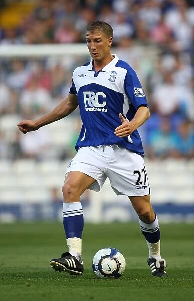 Birmingham City's Gregory Vignal in Action Against Portsmouth (August 19, 2009, St. Andrew's)