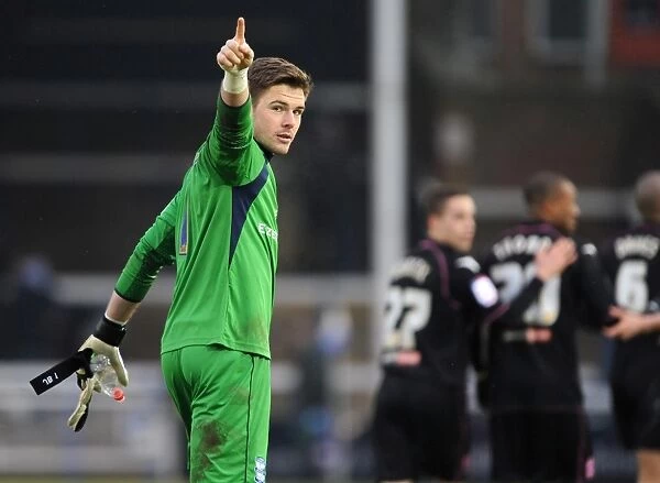 Birmingham City's Jack Butland: Rejoicing in Championship Victory over Peterborough United (February 23, 2013, London Road)