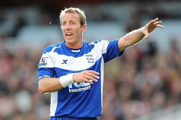 Birmingham City's Lee Bowyer at Emirates Stadium: Clash Against Arsenal in Barclays Premier League (October 16, 2010)