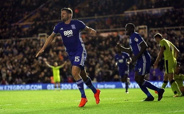 Birmingham City's Lukas Jutkiewicz Celebrates Second Goal Against Rotherham United (Sky Bet Championship)