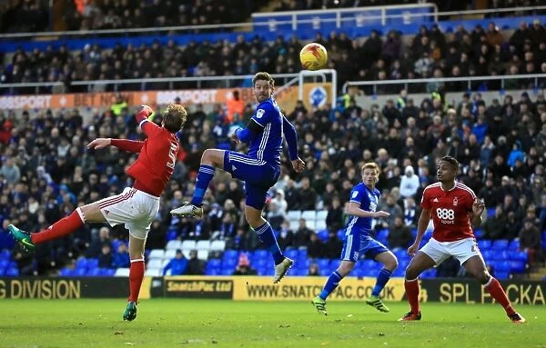 Birmingham City's Lukas Jutkiewicz Scores a Headball Goal Against Nottingham Forest (Sky Bet Championship)