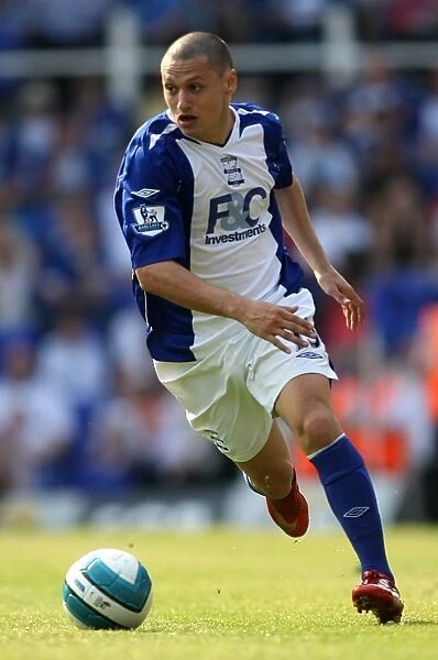Birmingham City's Mauro Zarate in Action: Thrilling Moments from the Premier League Clash against Blackburn Rovers (05-11-2008)