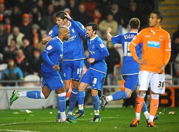 Birmingham City's Nikola Zigic Celebrates Double Strike Against Blackpool in Npower Championship (November 2011)