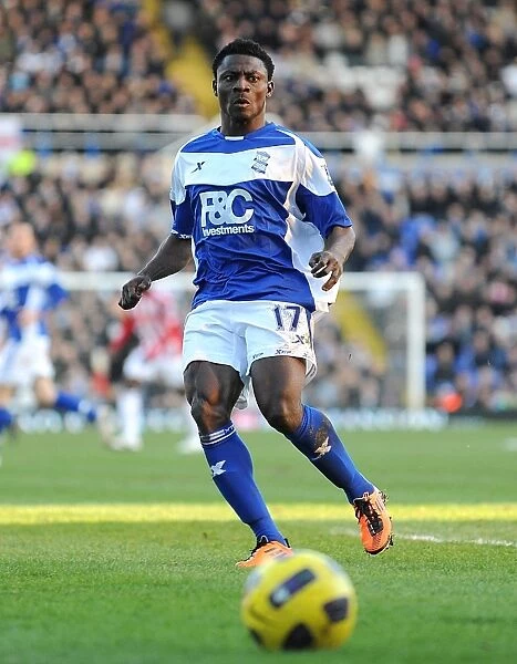 Birmingham City's Obafemi Martins in Action Against Stoke City (Premier League, 12-02-2011)
