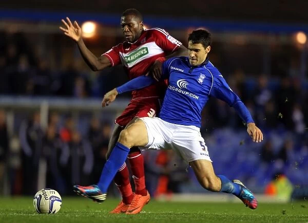 Birmingham City's Pablo Ibanez Takes the Ball from Middlesbrough's Ishmael Miller