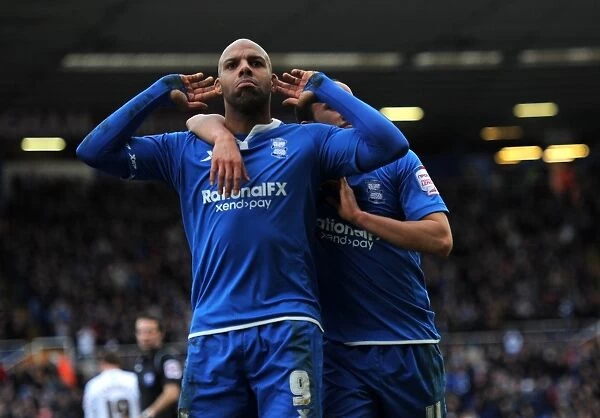 Birmingham City's Unforgettable Goal Celebration: Marlon King and Andros Townsend's Euphoric Moment vs. Derby County (Npower Championship, 03-03-2012)