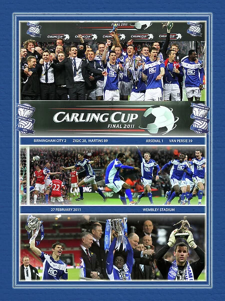 Carling Cup Final 2011 Birmingham City v Arsenal Framed Montage Print
