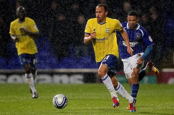 Chasing the Championship: Intense Battle for Possession between Andros Townsend and Carlos Edwards (Birmingham City vs Ipswich Town, 17-04-2012)