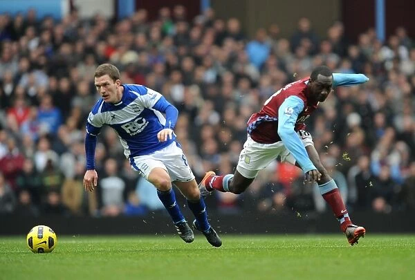 Clash at Villa Park: Craig Gardner Dodges Emile Heskey, Birmingham City vs. Aston Villa, Premier League (October 31, 2010)
