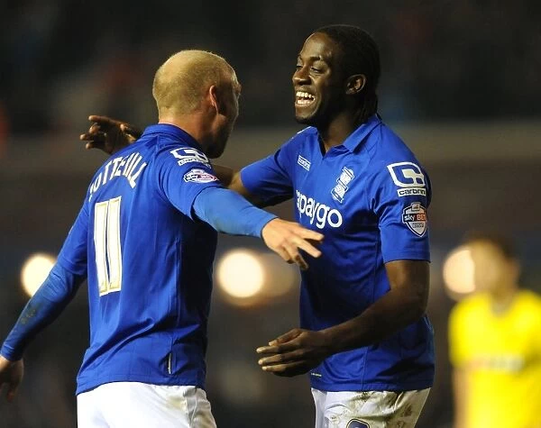 Clayton Donaldson and David Cotterill: Birmingham City's Unstoppable Duo Celebrate Second Goal Against Watford (Sky Bet Championship)