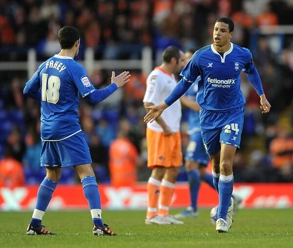 Curtis Davis and Keith Fahey: Birmingham City's Goal Celebration vs. Blackpool (Npower Championship, 31-12-2011)