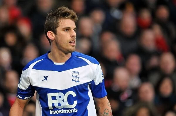 David Bentley in Action for Birmingham City against Manchester United at Old Trafford (22-01-2011)