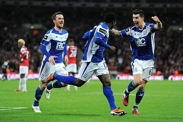 Going Wild: Birmingham City's Euphoric Celebration after Martins Scores the Second Goal against Arsenal at Wembley