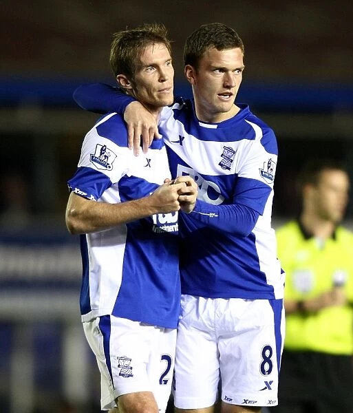 Hleb and Gardner: Birmingham City's Dynamic Duo Celebrate First Goal in Carling Cup Win Against Milton Keynes Dons