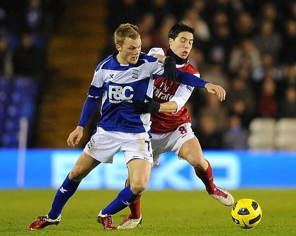 Intense Rivalry: Larsson vs. Nasri Battle at St. Andrew's (Birmingham City vs. Arsenal, Premier League, 01-01-2011)