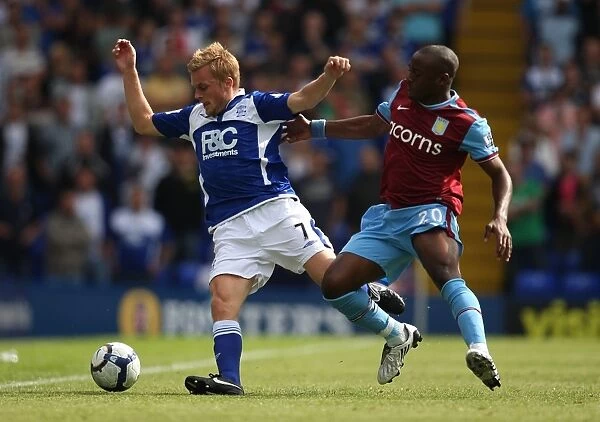 Intense Rivalry: Nigel Reo-Coker vs. Sebastian Larsson - Battle for the Ball (Birmingham City vs. Aston Villa, Barclays Premier League, St. Andrew's, 2009)