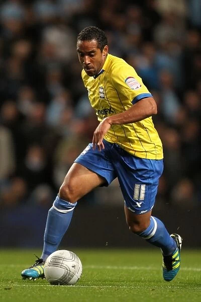 Jean Beausejour in Action for Birmingham City against Manchester City in Carling Cup Round 3 at Etihad Stadium (September 21, 2011)