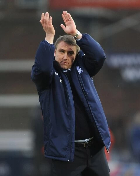 Lee Clark: Birmingham City Manager Applauding Appreciative Fans after Peterborough United Championship Match