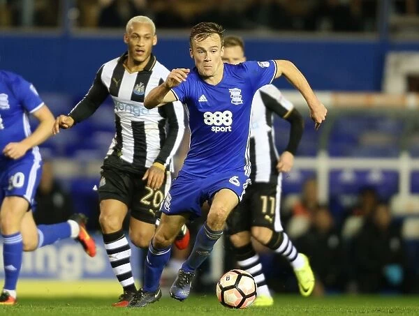 Maikel Kieftenbeld vs Yoan Gouffran: A Battle in the Emirates FA Cup Third Round Clash between Birmingham City and Newcastle United at St. Andrew's