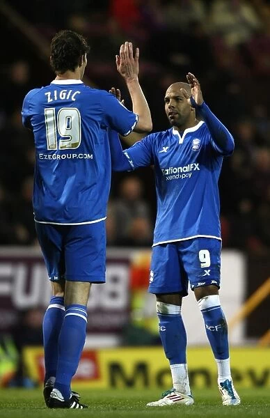 Marlon King and Nikola Zigic: Birmingham City's Unforgettable Goal Celebration vs. Burnley (Championship, 03-04-2012)