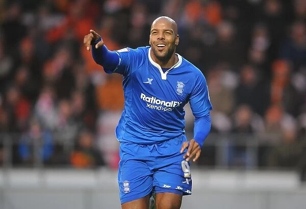 Marlon King Scores First Goal: Birmingham City Takes the Lead against Blackpool in Championship Match (November 2011)