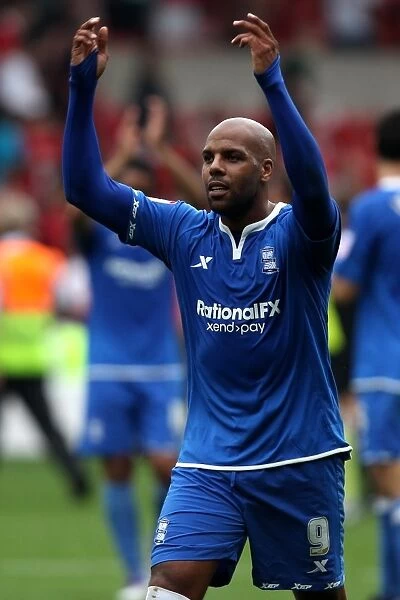 Marlon King's Emotional Applause: Birmingham City's Triumphant Moment Against Nottingham Forest in the Championship (02-10-2011)