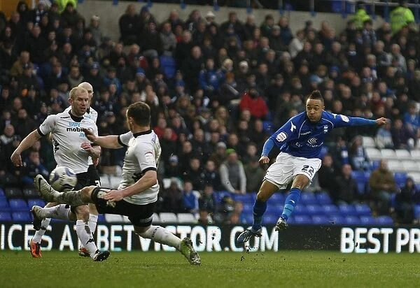 Nathan Redmond Scores His Second Goal: Birmingham City vs. Derby County in Npower Championship (09-03-2013)