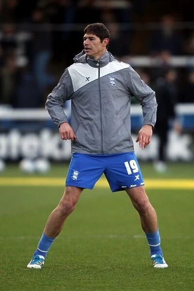Nikola Zigic in Focus: Birmingham City Star's Intense Warm-Up at Peterborough United (Npower Championship, 02-01-2012)