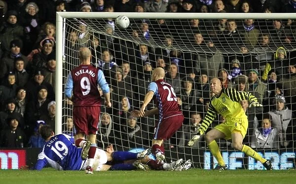 Nikola Zigic Scores Birmingham City's Second Goal Against Aston Villa in the Carling Cup Quarterfinal (2010)