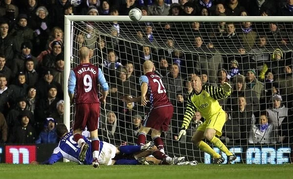 Nikola Zigic Scores Birmingham City's Second Goal Against Aston Villa in Carling Cup Quarterfinal (2010)
