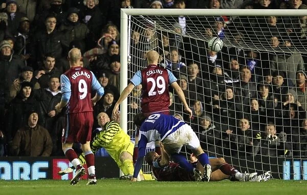 Nikola Zigic Scores Birmingham City's Second Goal Against Aston Villa in Carling Cup Quarterfinal (2010)