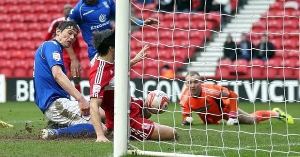 Nikola Zigic Scores the First Goal for Birmingham City at Middlesbrough in Npower Championship (March 16, 2013)