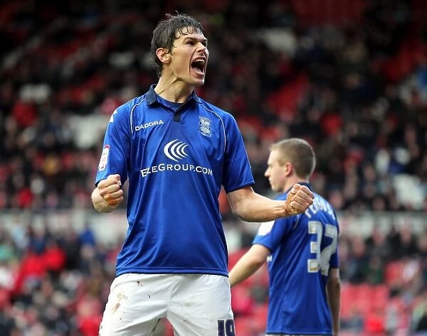 Nikola Zigic's Euphoric Goal Celebration: Birmingham City's Championship Victory at Middlesbrough (March 16, 2013)