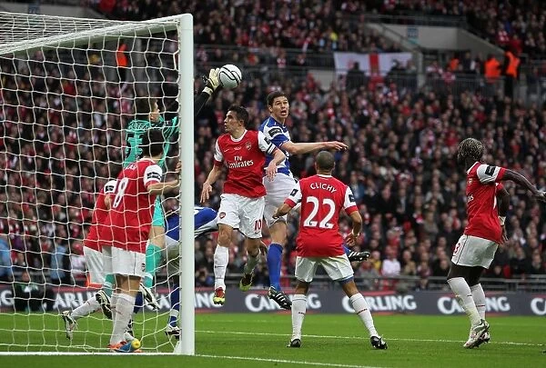 Nikola Zigic's Historic Opener: Birmingham City's Carling Cup Final Victory vs. Arsenal at Wembley Stadium (Match Action)