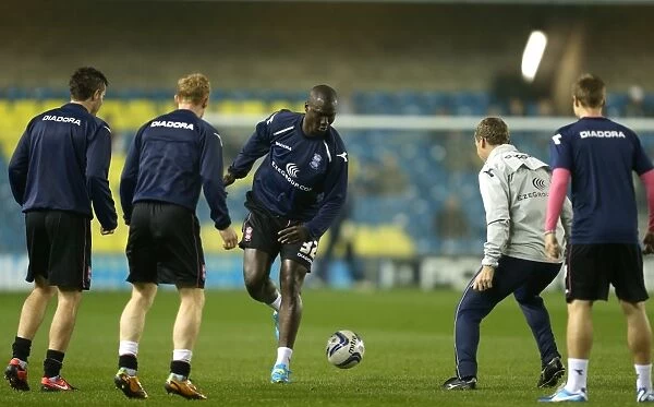 Papa Bouba Diop of Birmingham City Preparing for Npower Championship Match at Millwall's The Den