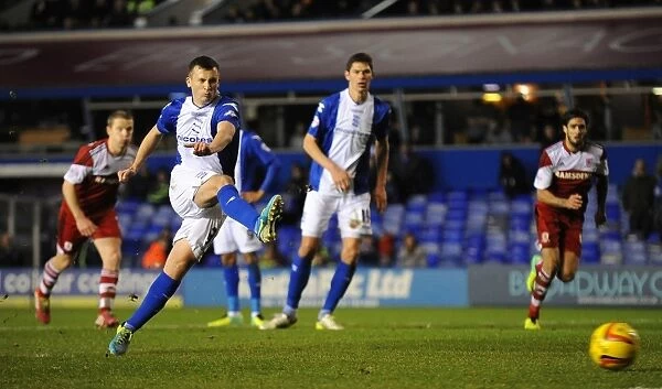 Paul Caddis Scores Penalty: Birmingham City's Thrilling Opener Against Middlesbrough (Sky Bet Championship, 07-12-2013)