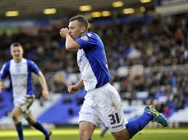 Paul Caddis Scores the Penalty: Birmingham City's Early Lead in Sky Bet Championship Match (2014)