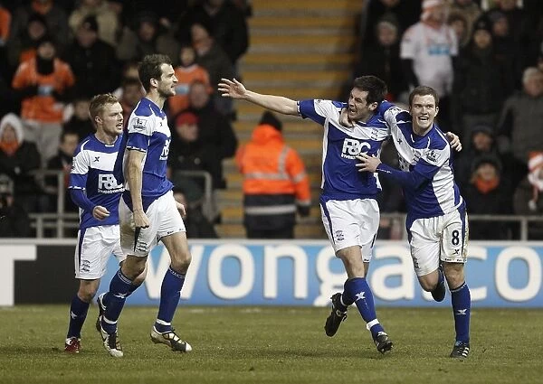 Scott Dann's Goal Celebration: Birmingham City's Victory Against Blackpool (04-01-2011)