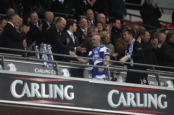 Stephen Carr's Triumph: Birmingham City FC's Carling Cup Victory at Wembley Stadium - The Presentation of the Trophy