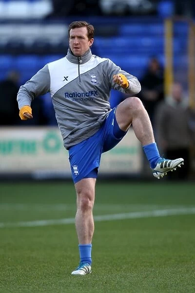 Steven Caldwell Focuses During Birmingham City's Warm-Up at Peterborough United (Npower Championship, 02-01-2012)