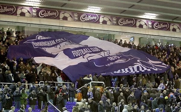 United in Passion: Birmingham City Fans Wave Flag at Carling Cup Semi-Final vs. West Ham United (2011)