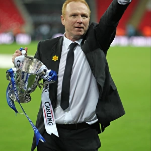 Alex McLeish Celebrates Carling Cup Victory with Birmingham City FC at Wembley